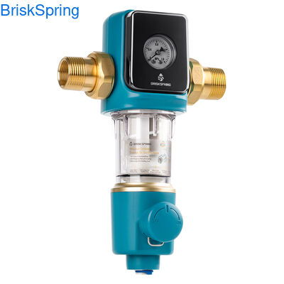 খাদ্য গ্রেড স্টেইনলেস স্টীল অ্যান্টি-ব্লক কাঠামো এবং 22 জিপিএম প্রবাহ হার সহ হালকা পুরো হাউস ওয়াটার প্রাক ফিল্টার