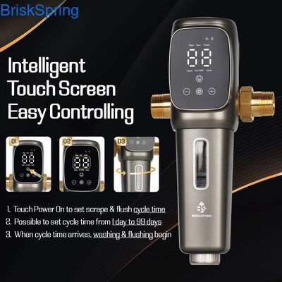 স্বয়ংক্রিয় ব্যাকওয়াশ প্রাক ফিল্টার ইন্টেলিজেন্ট সেডিয়েন্ট ফিল্টার, ভিলা, অ্যাপার্টমেন্ট এবং গৃহস্থালি জল প্রবেশের জন্য উচ্চ প্রবাহ প্রাক ফিল্টার