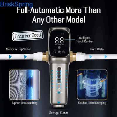 এনএসএফ সার্টিফাইড 316L স্টেইনলেস স্টিল মেশ ওয়াটার প্রি-ফিল্টার, যার প্রবাহের হার 6T/H এবং বুদ্ধিমান টাচ কন্ট্রোল