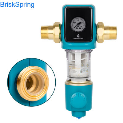 খাদ্য গ্রেড স্টেইনলেস স্টীল অ্যান্টি-ব্লক কাঠামো এবং 22 জিপিএম প্রবাহ হার সহ হালকা পুরো হাউস ওয়াটার প্রাক ফিল্টার