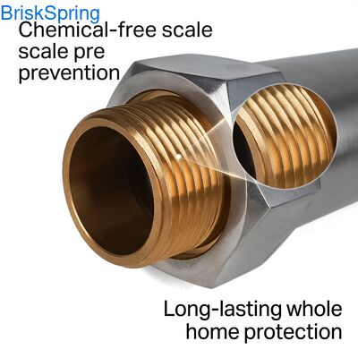 লবণ মুক্ত পুরো বাড়ির জল কন্ডিশনার। স্বাস্থ্যকর ত্বক, চুল এবং গৃহস্থালী যন্ত্রপাতি জন্য পরিবেশ বান্ধব স্কেল প্রতিরোধ