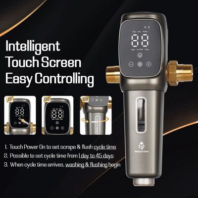 BriskSpring AT-30G-BS 6 T/H High Flow Capacity Whole House Water Pre-Filter with 40 Micron Sediment Filtration and Fully Automatic Flushing