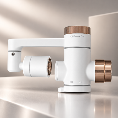 Rose Gold Micro Nano Bubble Faucet Filter with 360° Swivel Outlet and Replaceable Cartridge