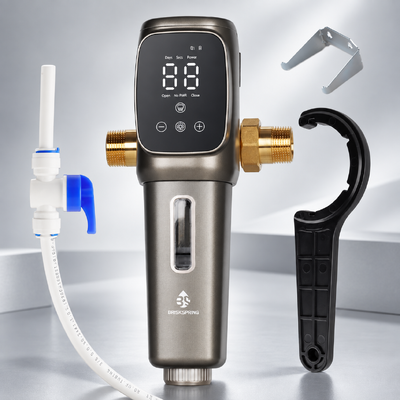 AT-30G-BS স্বয়ংক্রিয় 40 মাইক্রন SUS316L জাল এবং টাইমযুক্ত স্ব-ফ্লাশিং সহ পুরো হাউস ওয়াটার প্রি ফিল্টার